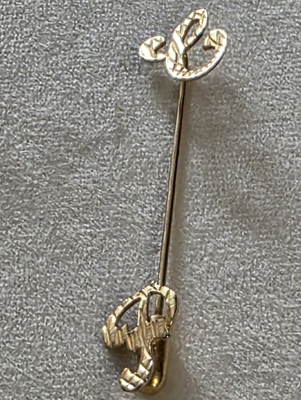 Monogram C P INITIALS Pin Stick Gold Tone Brooch - Picture 1 of 2